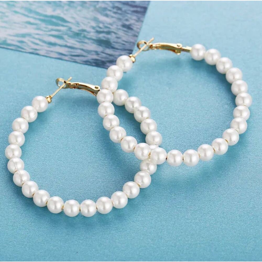Pearl Hoop Earrings